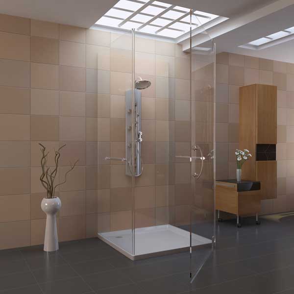 Waterproofed and tiled wet area