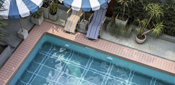 Tiled swimming pool